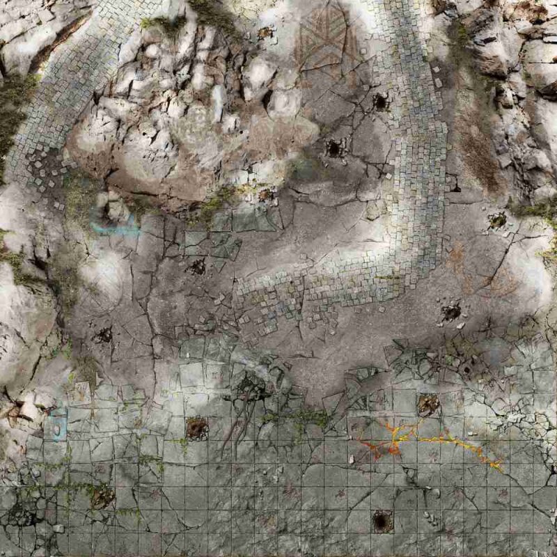 Battle Systems: Gaming Mat: Frosty Crags (2 x 2 with Grid) 