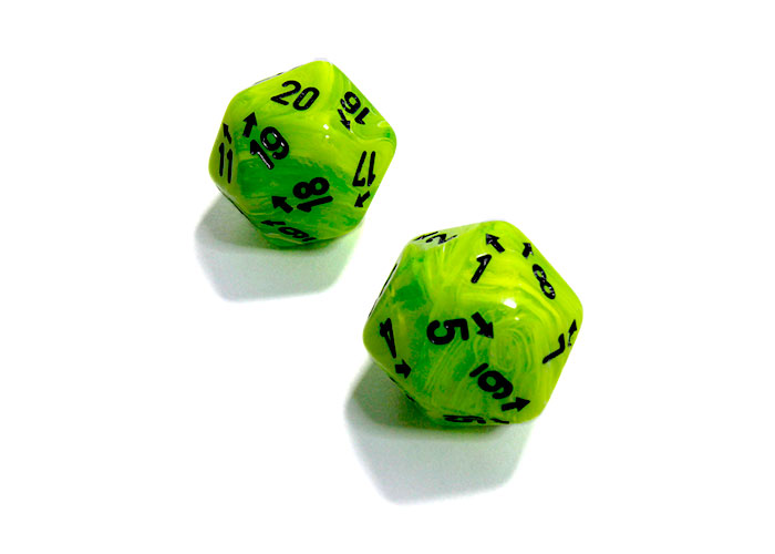 Chessex: Vortex Countup and Down D20 Bright Green/Black 