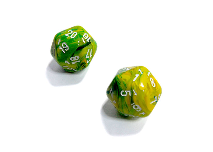 Chessex: Vortex Countup and Down D20 Dandelion/White 