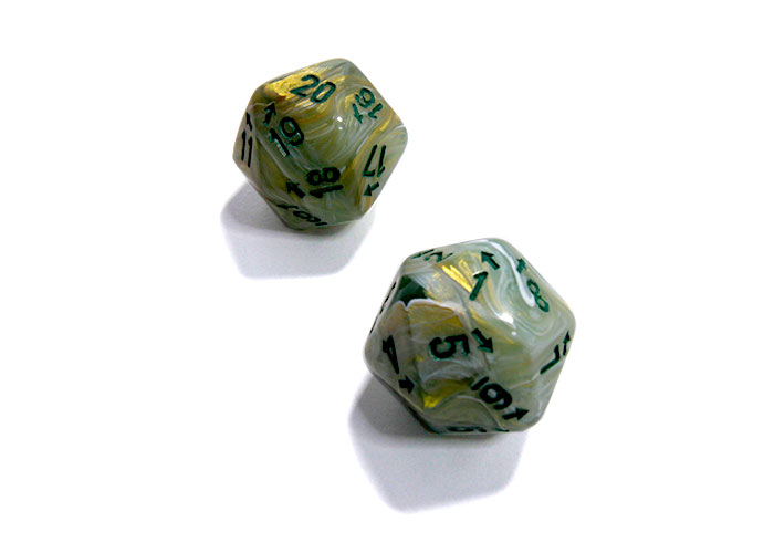 Chessex: Vortex Countup and Down D20 Green/Dark Green 