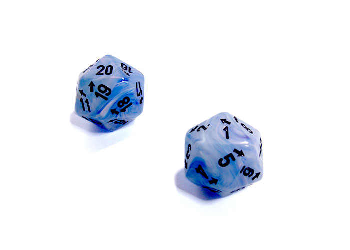 Chessex: Vortex Countup and Down D20 Ice Blue/Black 