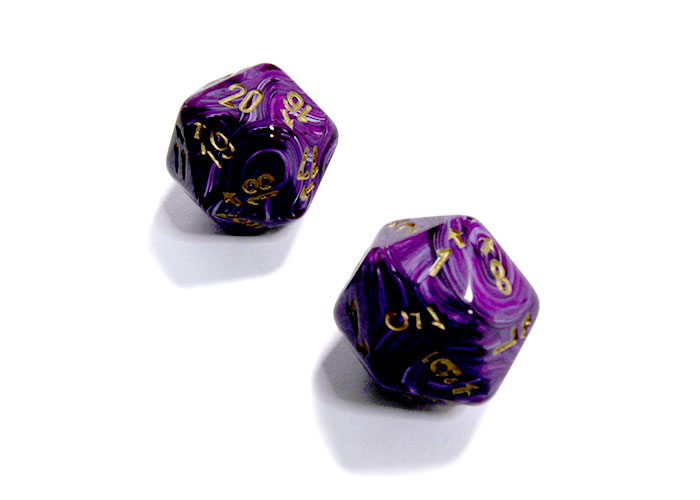 Chessex: Vortex Countup and Down D20 Purple/Gold 