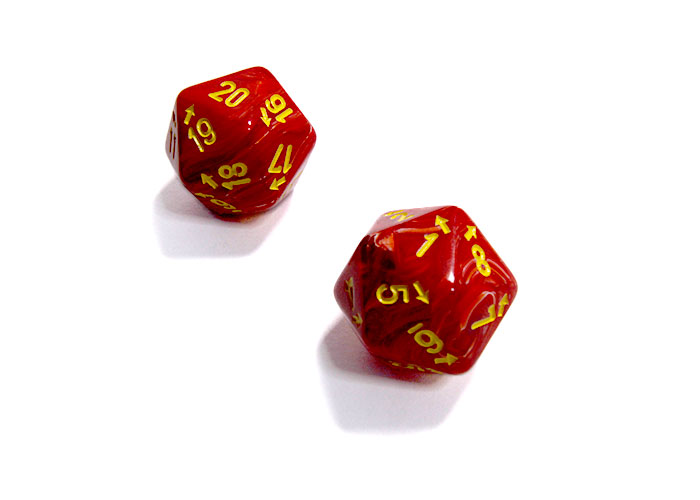 Chessex: Vortex Countup and Down D20 Red/Yellow 