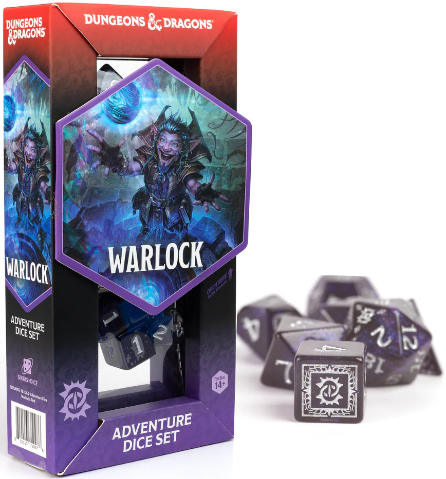 D&D  Adventure Dice Set: Warlock: Purple 