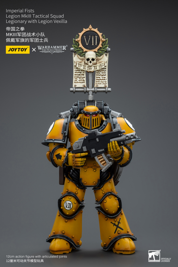 Joytoy: Warhammer 40K: Imperial Fists: Legion MkIII Tactical Squad Legionary with Legion Vexilla 