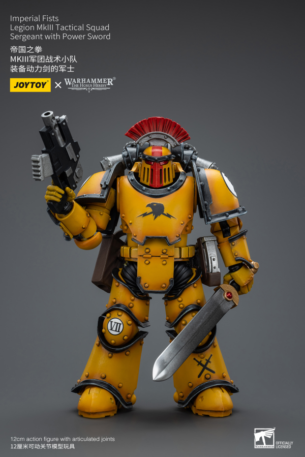 Joytoy: Warhammer 40K: Imperial Fists: Legion MkIII Tactical Squad Sergeant with Power Sword 