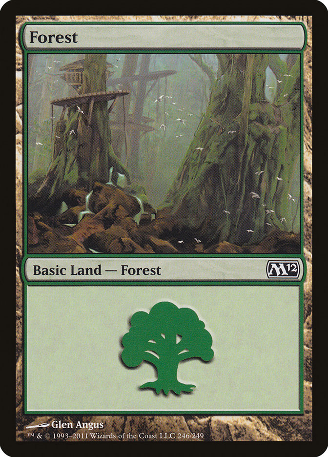 MTG: 2012 Core Set 246: Forest (FOIL) 