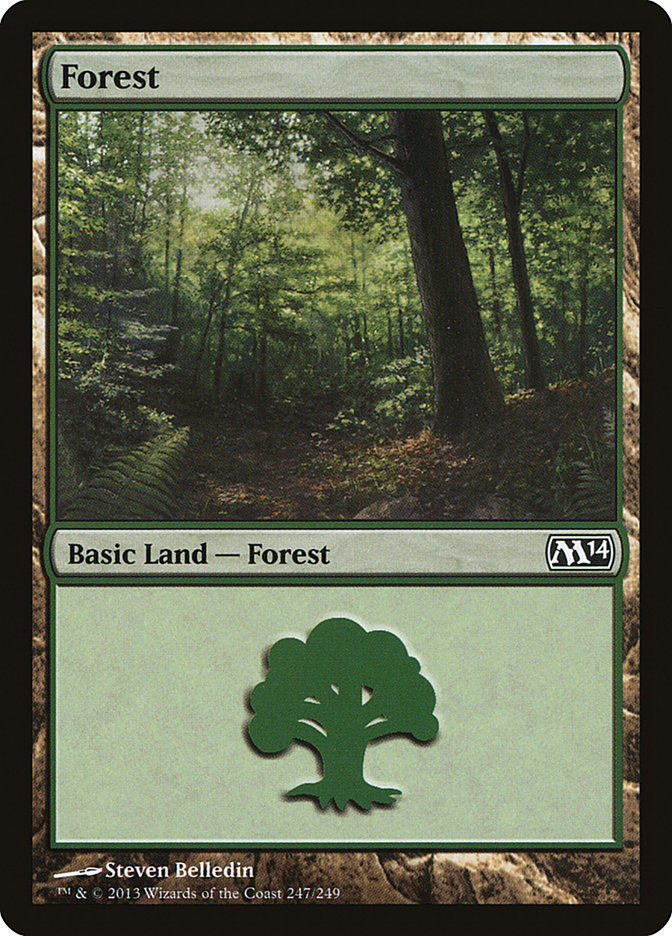 MTG: 2014 Core Set 247: Forest (FOIL) 