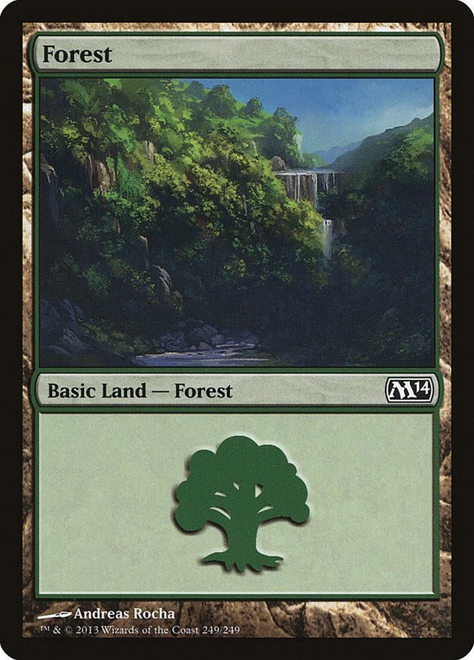 MTG: 2014 Core Set 249: Forest (FOIL) 