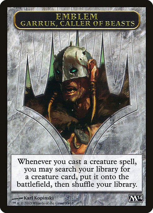 MTG: 2014 Core Set: Emblem 013: Garruk Caller of Beasts 