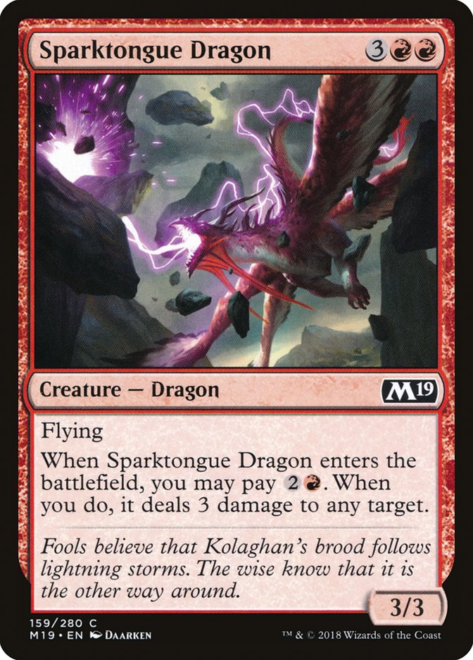 MTG 2019 Core Set 159: Sparktongue Dragon 