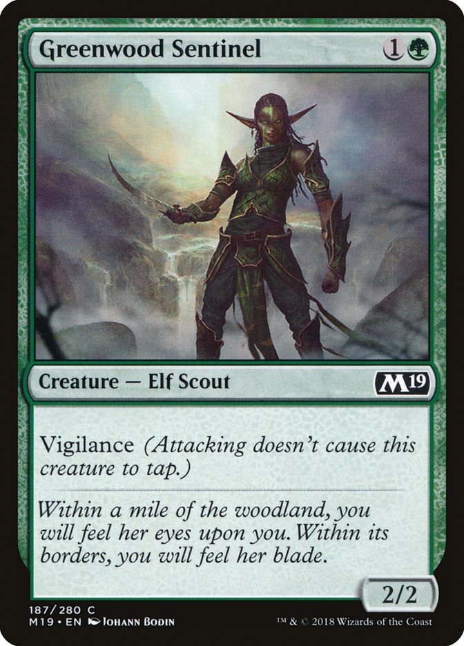 MTG 2019 Core Set 187: Greenwood Sentinel 