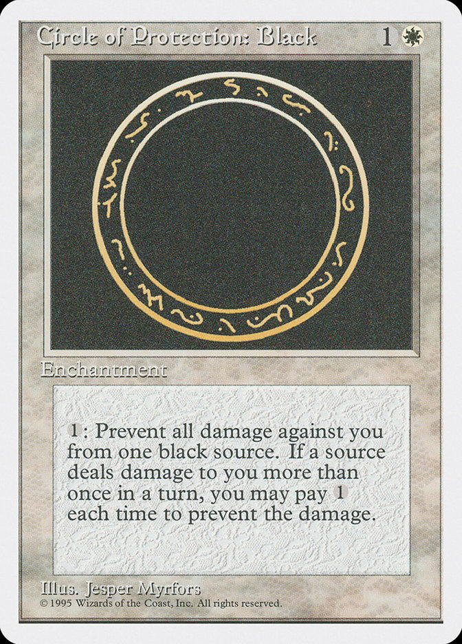 MTG: 4th Edition 014: Circle of Protection: Black 