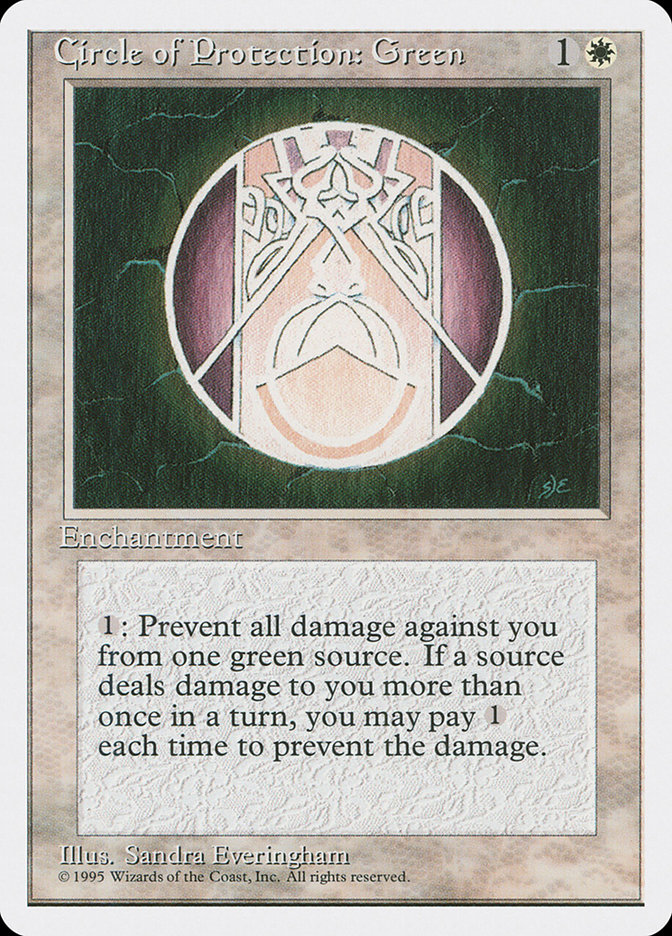 MTG: 4th Edition 016: Circle of Protection: Green 