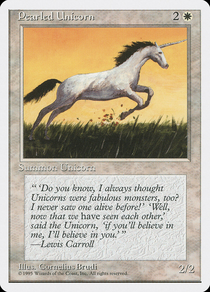 MTG: 4th Edition 039: Pearled Unicorn 