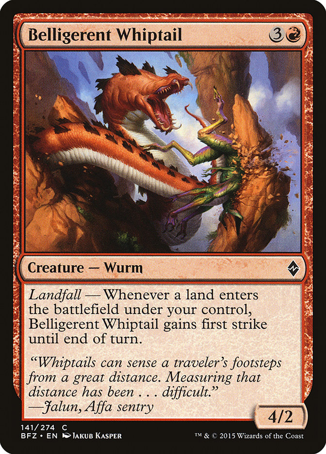 MTG: Battle for Zendikar 141: Belligerent Whiptail 