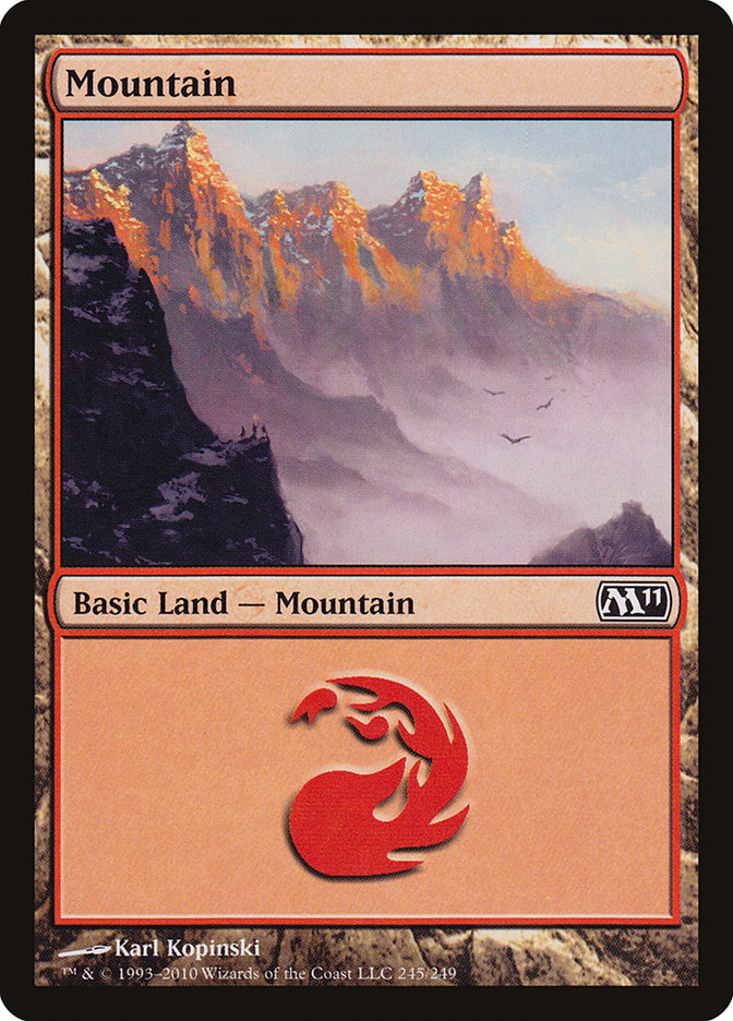 MTG: Core Set 2011 245: Mountain (FOIL) 