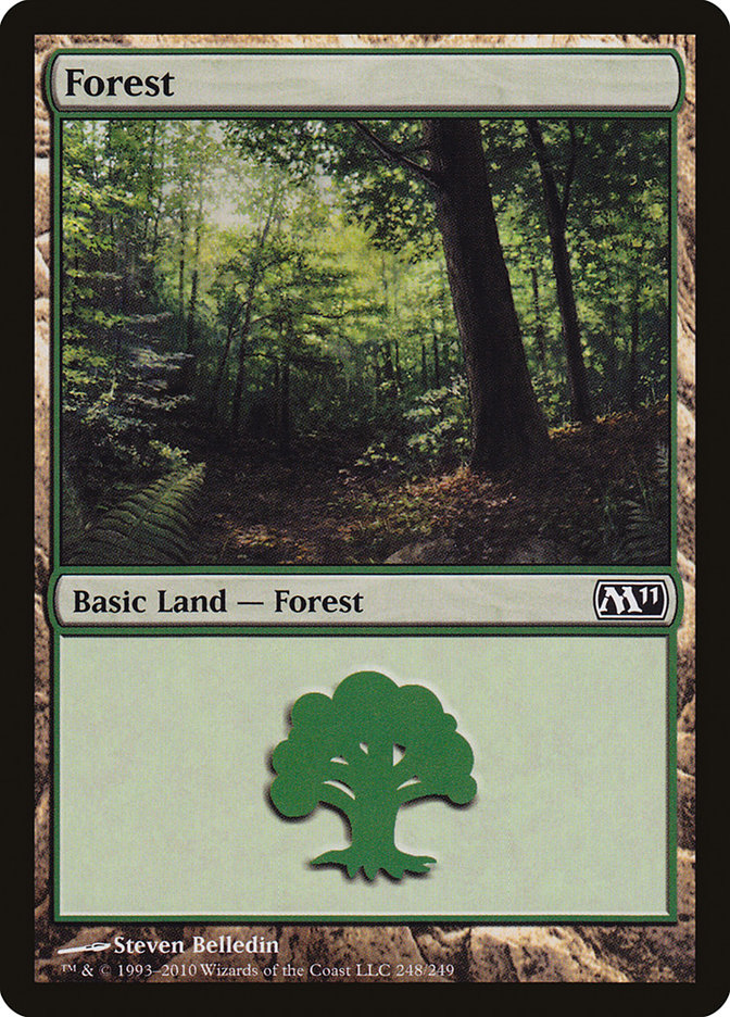 MTG: Core Set 2011 248: Forest (FOIL) 