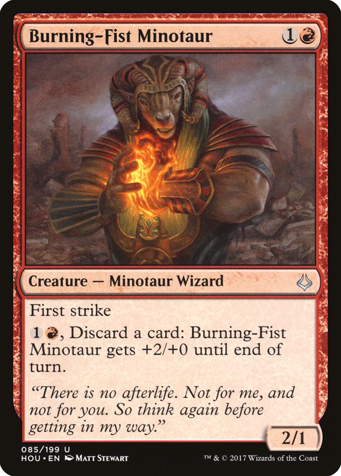 MTG: Hour of Devastation 108: Burning-Fist Minotaur 