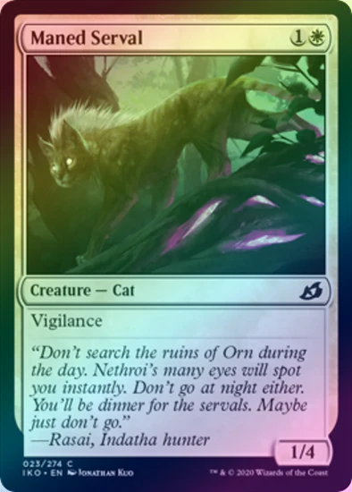 MTG: Ikoria: Lair of Behemoths 023: Maned Serval (FOIL) 