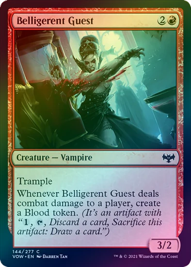 MTG: Innistrad: Crimson Vow 144: Belligerent Guest (FOIL) 