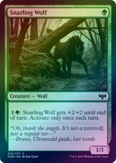 MTG: Innistrad: Crimson Vow 219: Snarling Wolf (FOIL) 