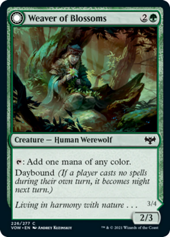 MTG: Innistrad: Crimson Vow 226: Weaver of Blossoms // Blossom-Clad Werewolf (FOIL) 