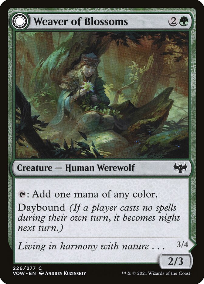 MTG: Innistrad: Crimson Vow 226: Weaver of Blossoms // Blossom-Clad Werewolf 