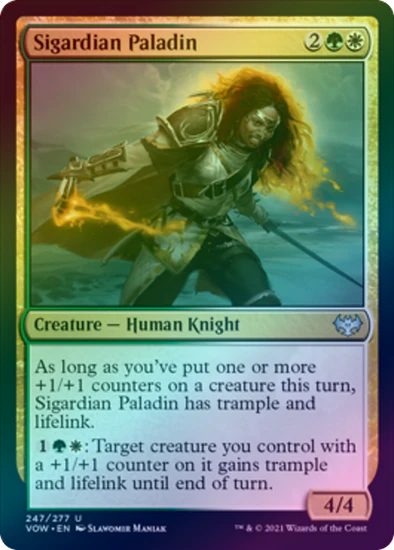 MTG: Innistrad: Crimson Vow 247: Sigardian Paladin (FOIL) 