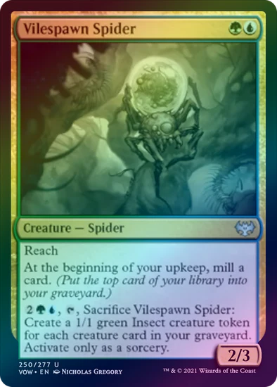 MTG: Innistrad: Crimson Vow 250: Vilespawn Spider (FOIL) 