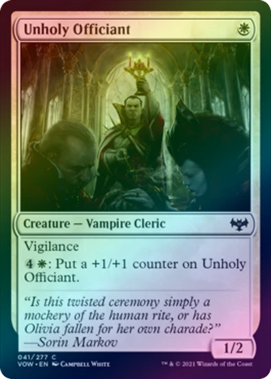 MTG: Innistrad: Crimson Vow 286: Unholy Officiant (FOIL) 