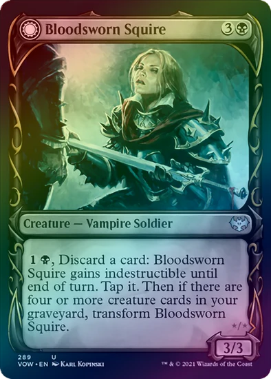 MTG: Innistrad: Crimson Vow 289: Bloodsworn Squire // Bloodsworn Knight (FOIL) 