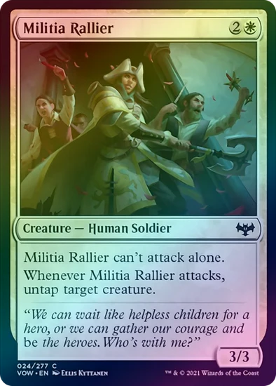 MTG: Innistrad: Crimson Vow 024: Militia Rallier (FOIL) 