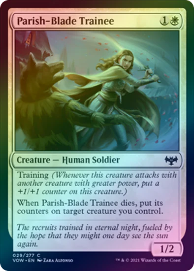 MTG: Innistrad: Crimson Vow 029: Parish-Blade Trainee (FOIL) 