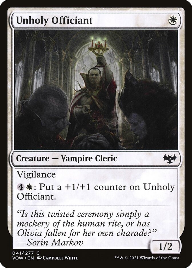 MTG: Innistrad: Crimson Vow 041: Unholy Officiant 