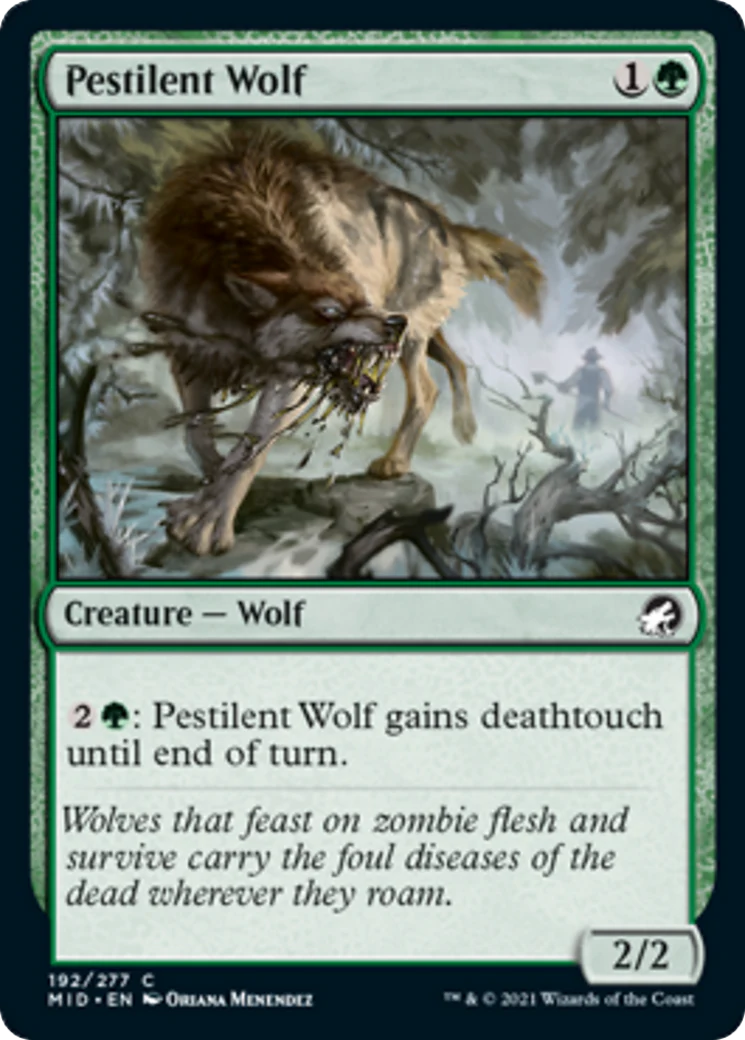 MTG: Innistrad: Midnight Hunt 192: Pestilent Wolf 