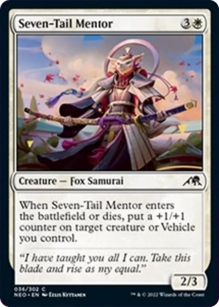 MTG: Kamigawa Neon Dynasty 036: Seven-Tail Mentor 