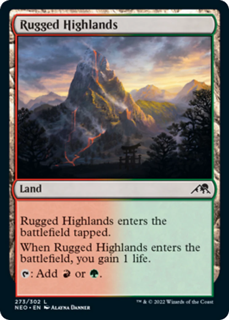 MTG: Kamigawa Neon Dynasty 273: Rugged Highlands 