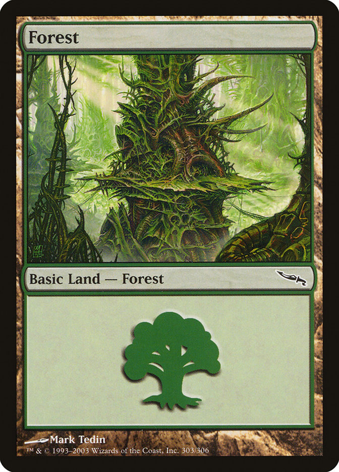 MTG: Mirrodin 303: Forest (FOIL) 