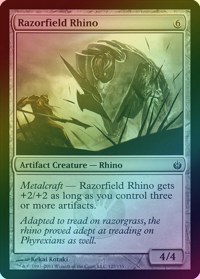 MTG: Mirrodin Besieged 127: Razorfield Rhino (FOIL) 