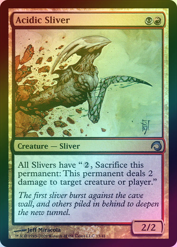 MTG: Premium Deck Series: Slivers 013: Acidic Sliver (FOIL) 