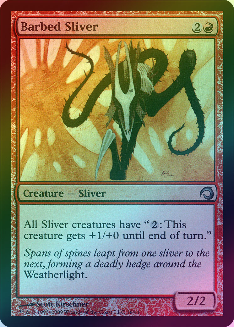 MTG: Premium Deck Series: Slivers 018: Barbed Sliver (FOIL) 