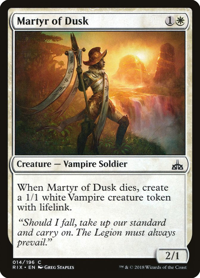 MTG: Rivals of Ixalan 014: Martyr of Dusk 