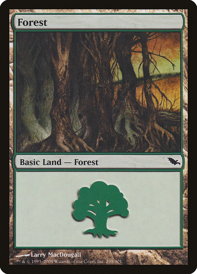 MTG: Shadowmoor 298: Forest - Foil 