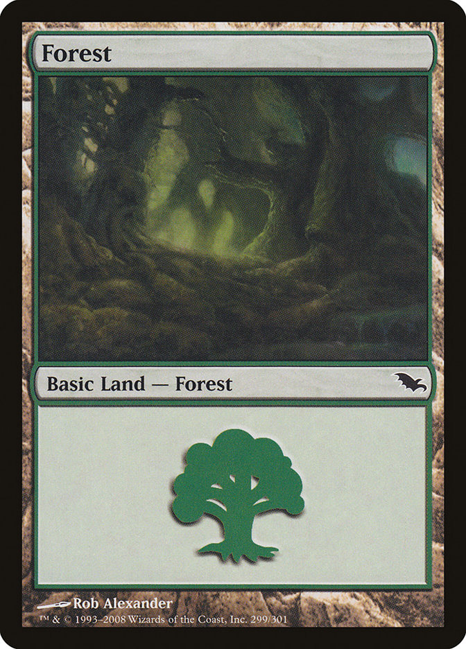 MTG: Shadowmoor 299: Forest - Foil 