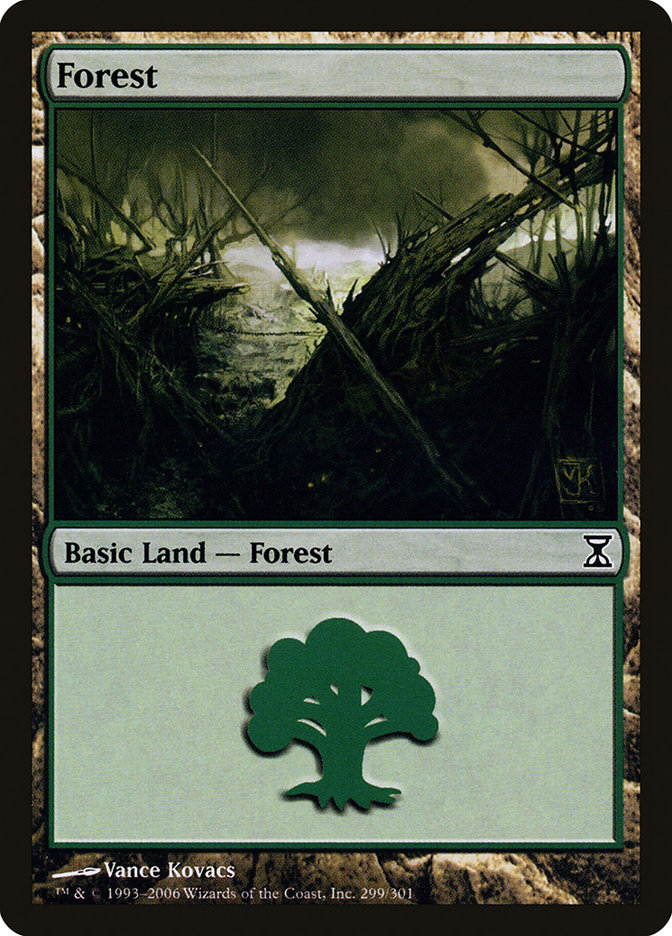 MTG: Time Spiral 299: Forest - Foil 