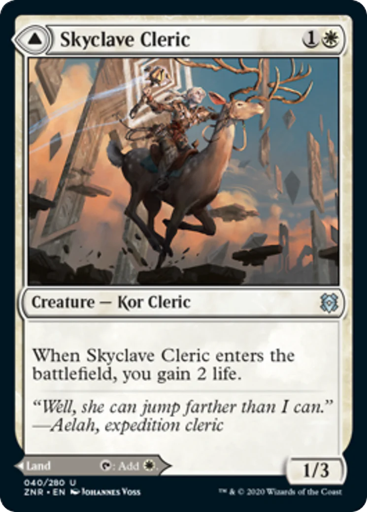 MTG: Zendikar Rising 040: Skyclave Cleric / Skyclave Basilica 