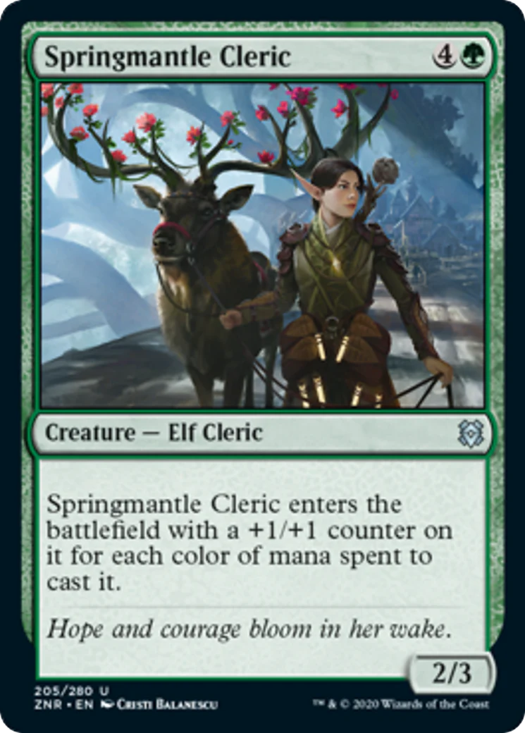 MTG: Zendikar Rising 205: Springmantle Cleric 