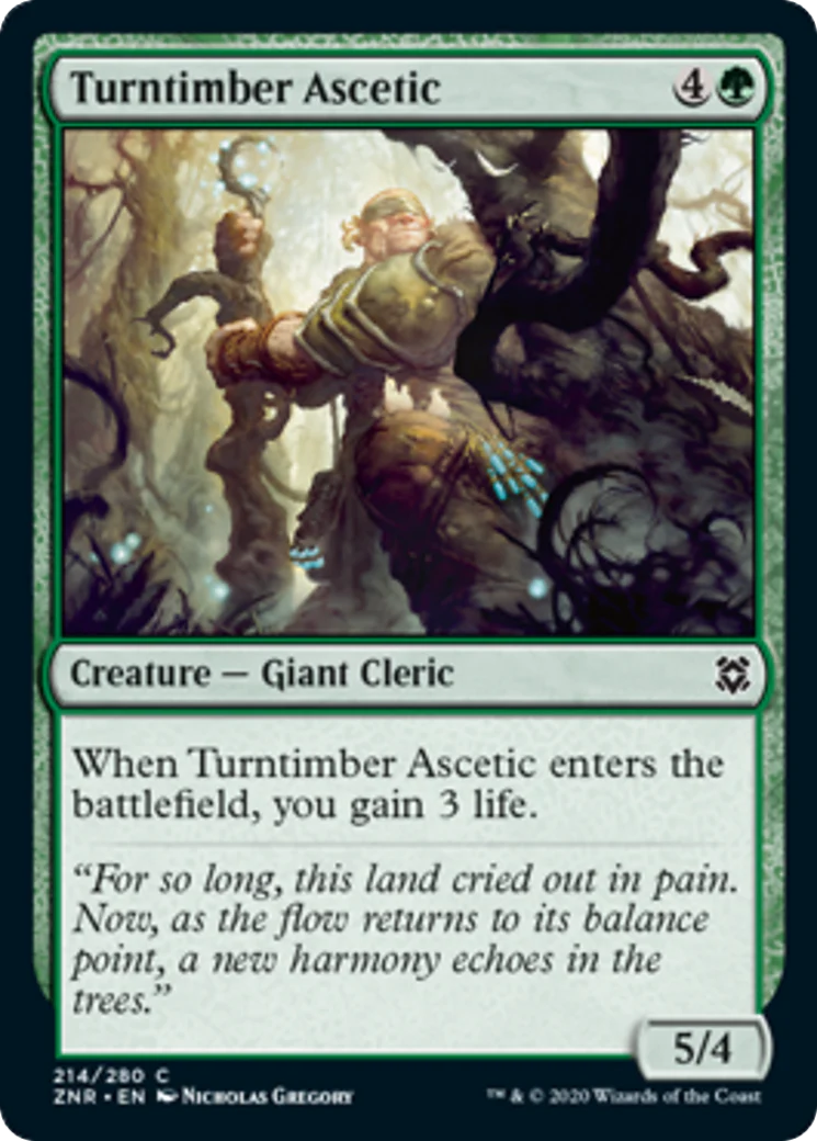 MTG: Zendikar Rising 214: Turntimber Ascetic 