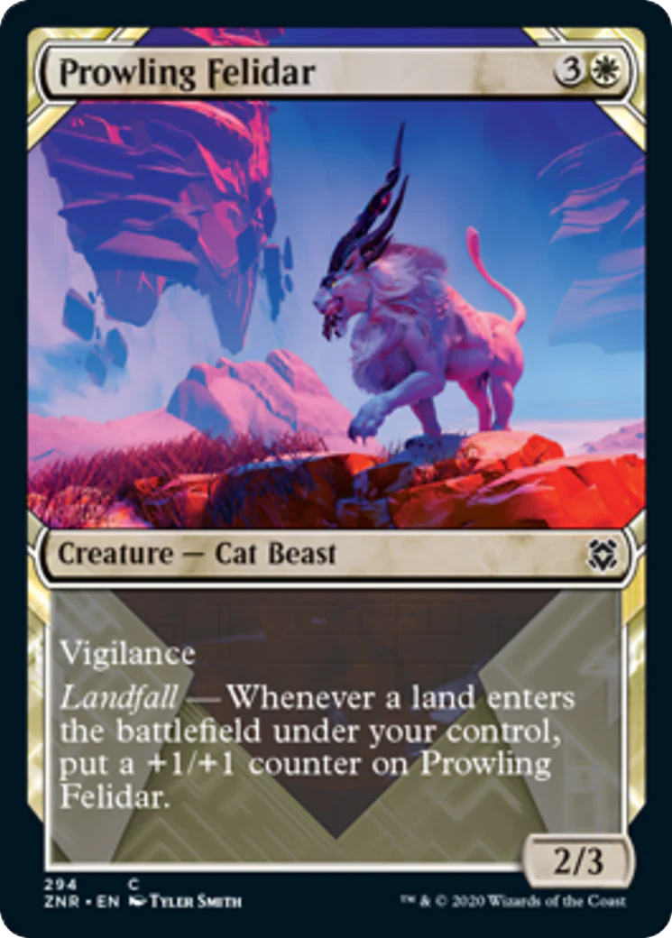 MTG: Zendikar Rising 294: Prowling Felidar (Showcase) 